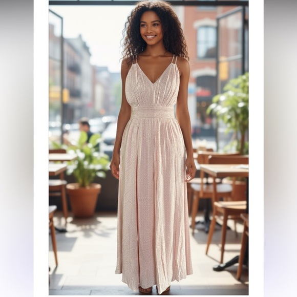 Abercrombie & Fitch Women’s Double-Strap Babydoll Flowy Maxi Dress Size Small - Picture 2 of 8